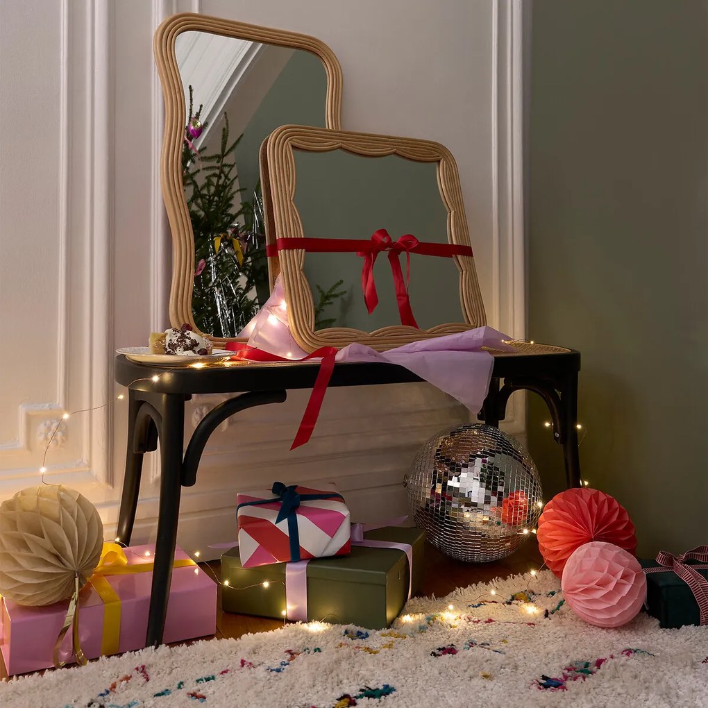 Vierkante spiegel in rotan H52 cm, Vaguo