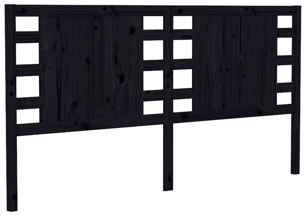 vidaXL Hoofdbord 126x4x100 cm massief grenenhout zwart