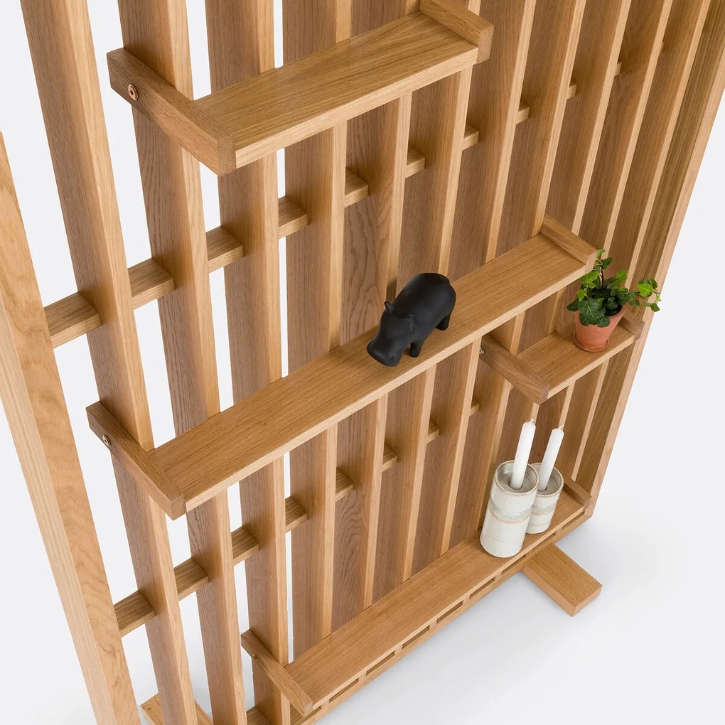 Eiken fineer scheidingsrek, L120 cm, MINEVA