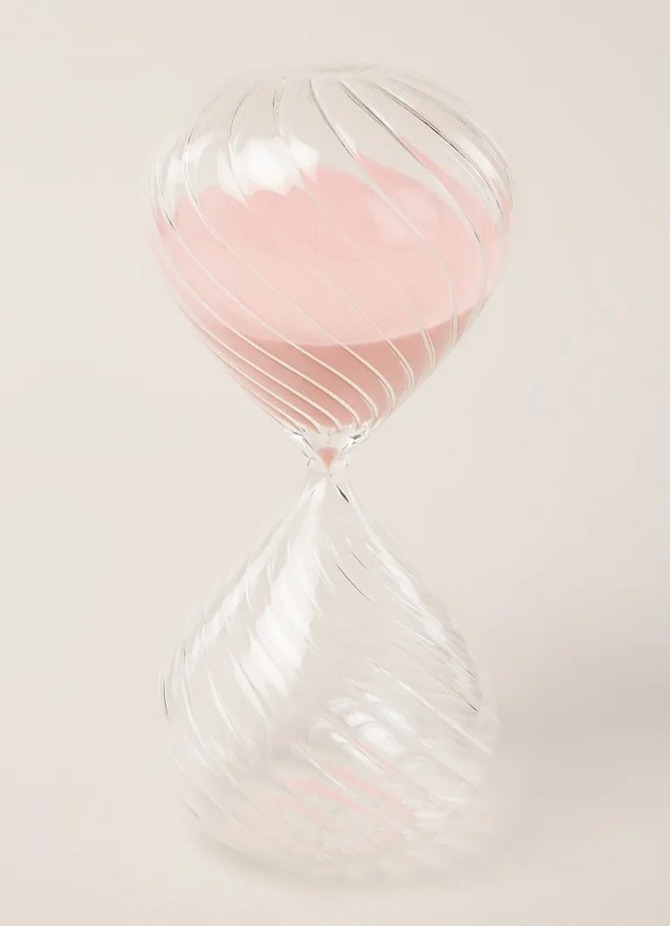 Pols Potten Swirl M zandloper met roze zand 30 cm