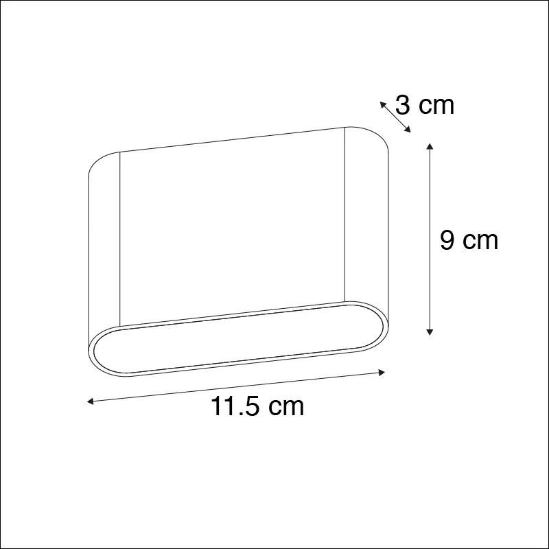 Buitenlamp Moderne wandlamp antraciet 11,5 cm incl. LED IP65 - Batt Modern IP65 Buitenverlichting