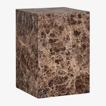 Nachtkastje 35x35 Cm In Natuurlijk Steen Aluret Bruin Marmer Emperador - Sklum