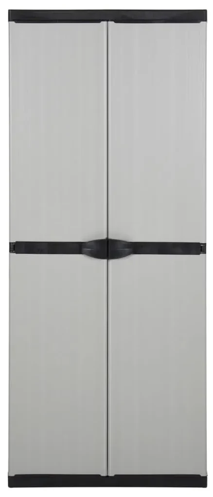 vidaXL Tuinkast met 3 schappen 68x40x168 cm grijs en zwart