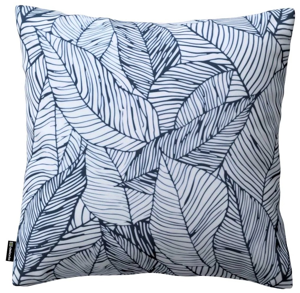 Dekoria Kussenhoes Kinga, donkerblauw-wit 60 x 60 cm