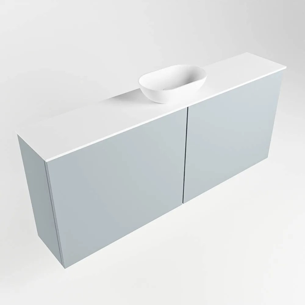 Mondiaz Fowy toiletmeubel 120cm clay met witte waskom midden zonder kraangat