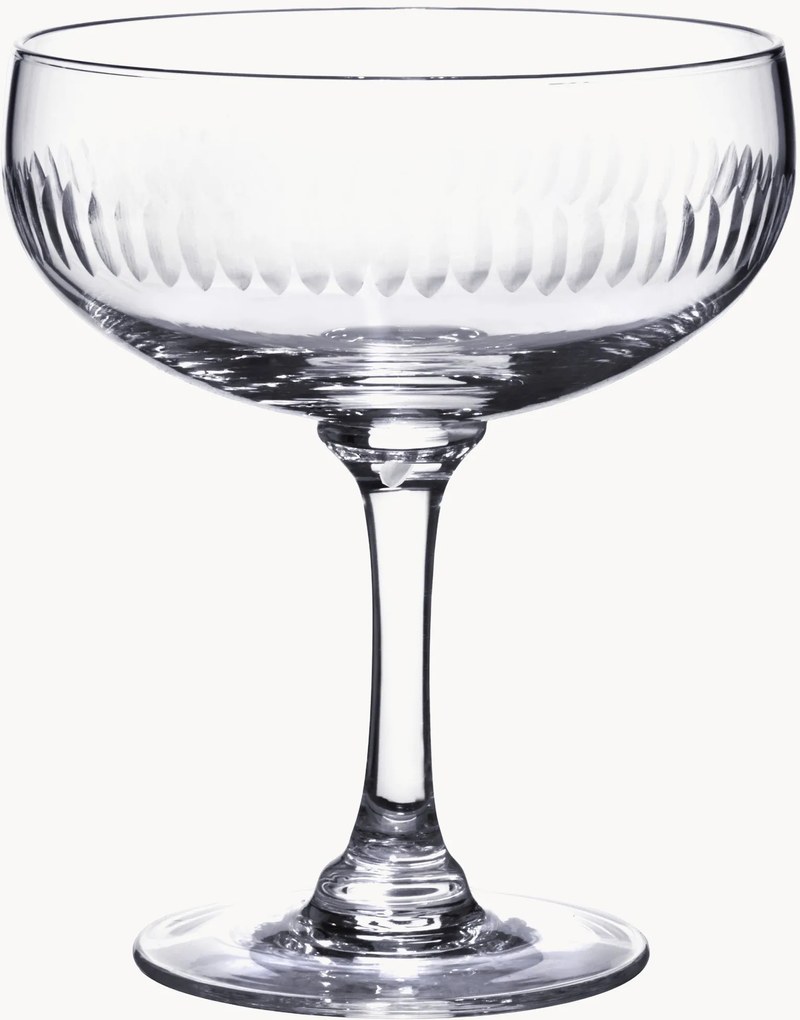 Mondgeblazen kristallen cocktailglazen Spears, 4-delig