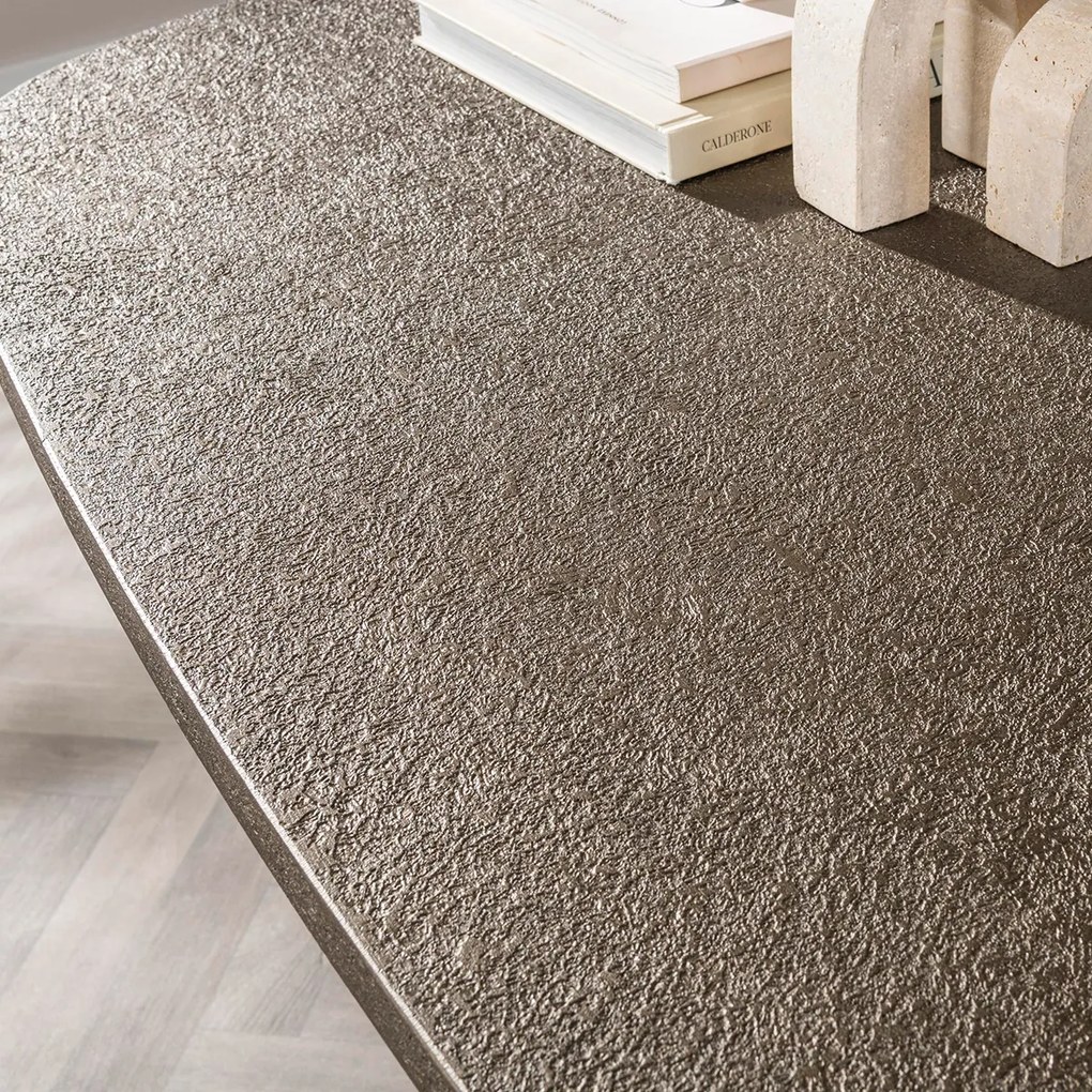 Ovale Eettafel Met Brons Blad 215cm - 180 X 95cm.