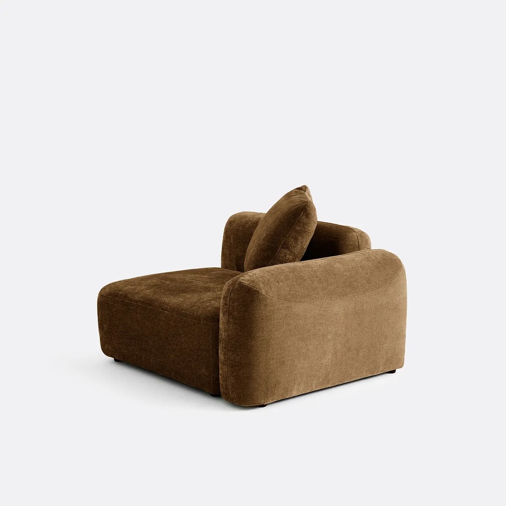 Halfzits bank met rechte armleuning, jacquard chenille, AMAD