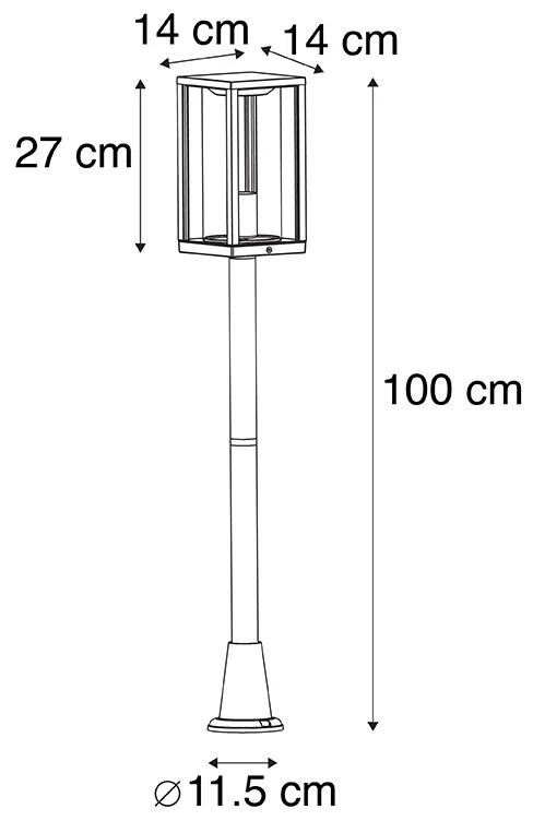 Staande buitenlamp zwart 100 cm met grondpin en kabelmof - Charlois Design E27 IP44 Buitenverlichting