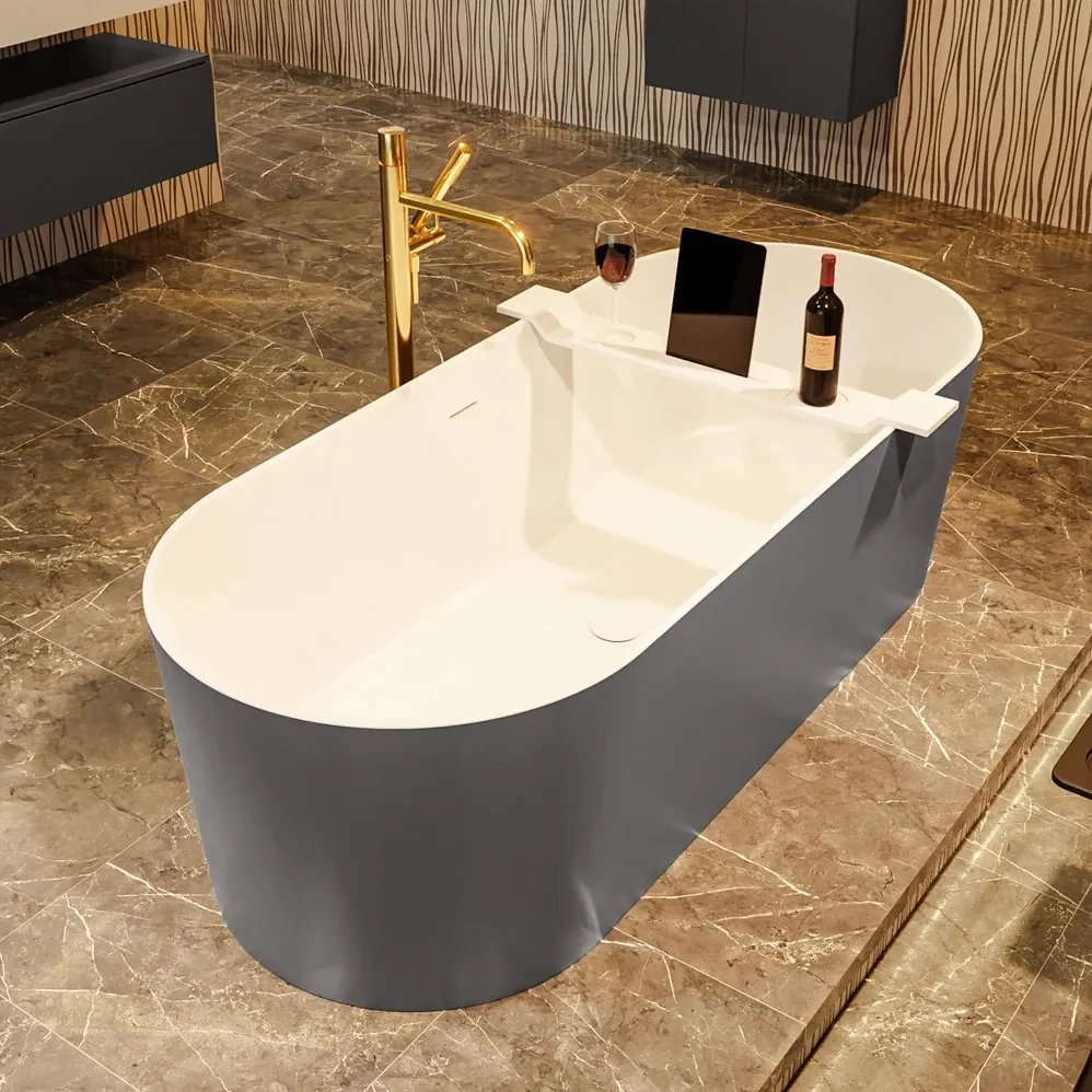 Mondiaz Noble vrijstaand bad 180x75cm kleur dark grey/talc