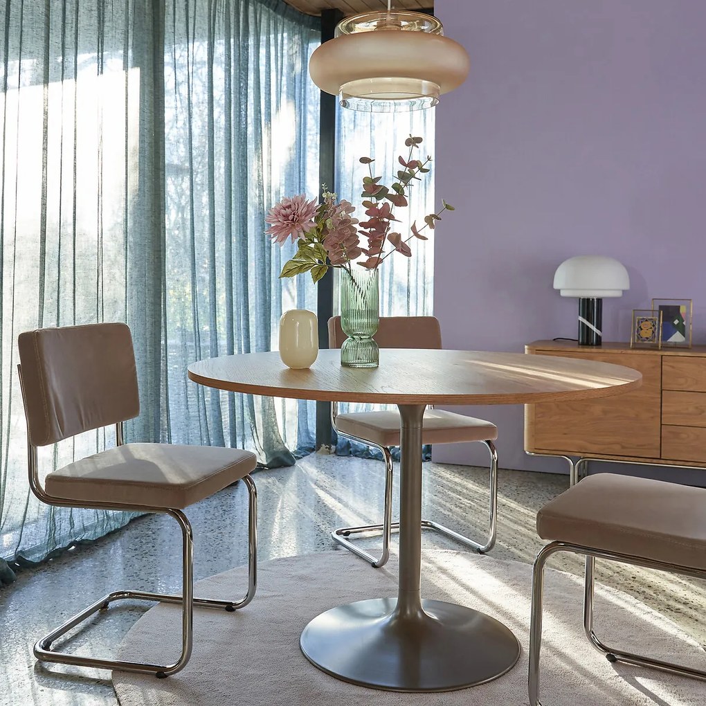 Eettafel, rond, tulpvormige basis, 4 tot 6 couverts, LILACE