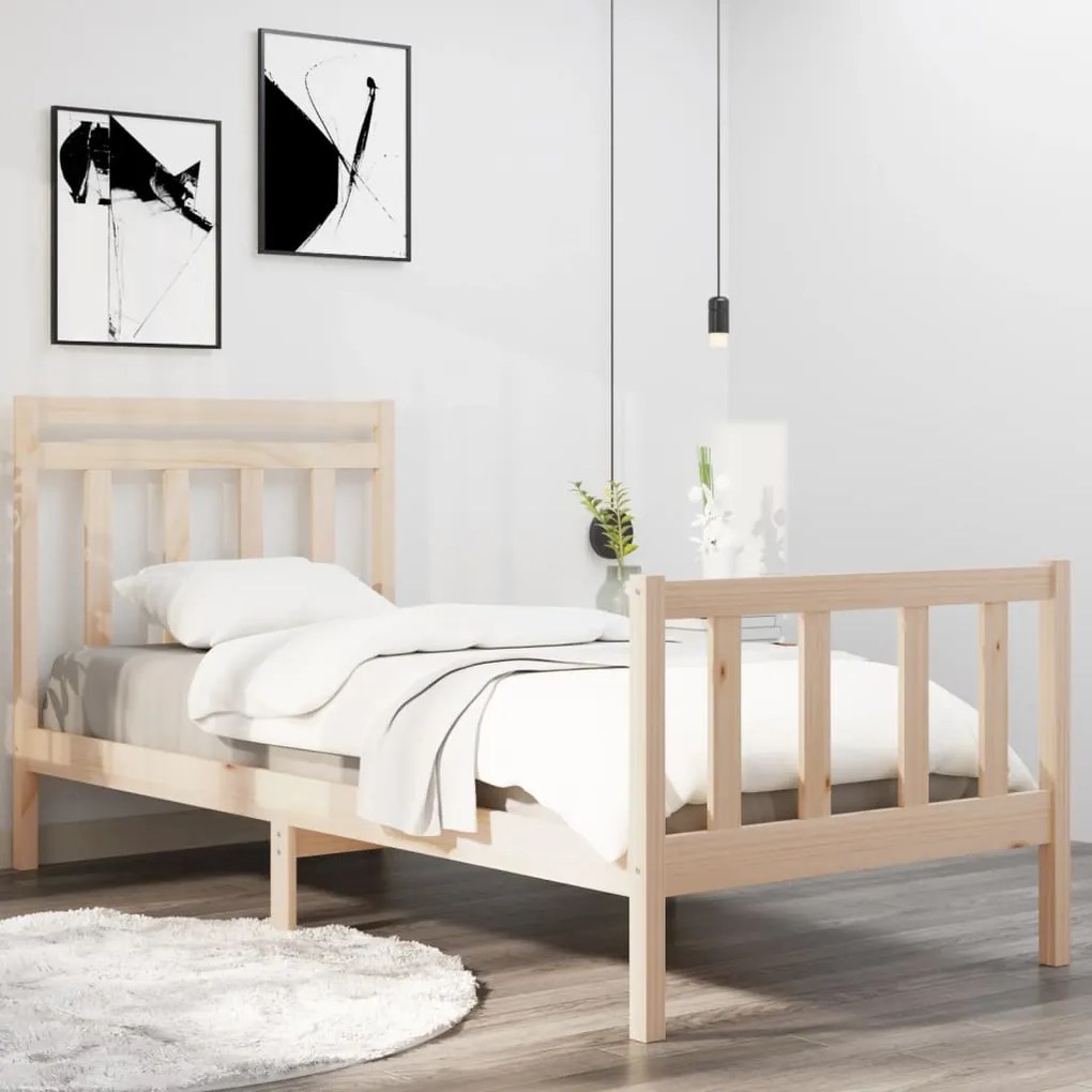 vidaXL Bedframe massief hout 90x190 cm 3FT Single