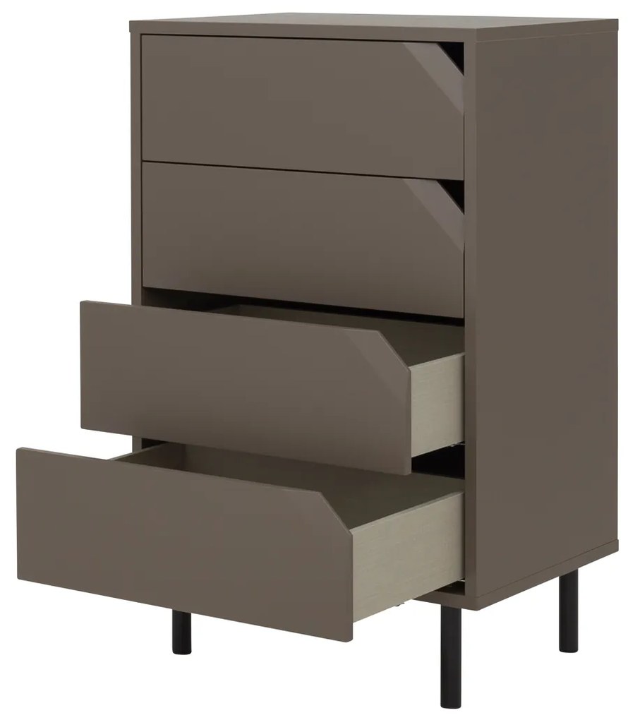 Tenzo Corner Smalle Wandkast Taupe - 60x43x96cm.