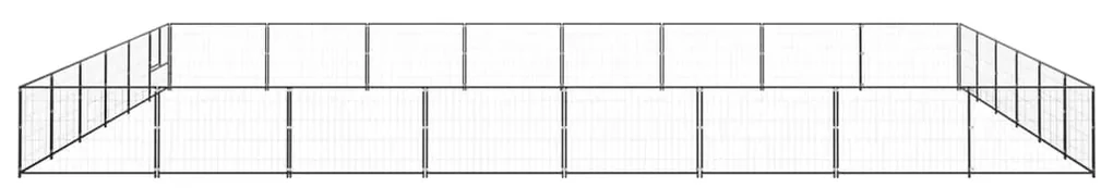 vidaXL Hondenkennel 48 m² staal zwart