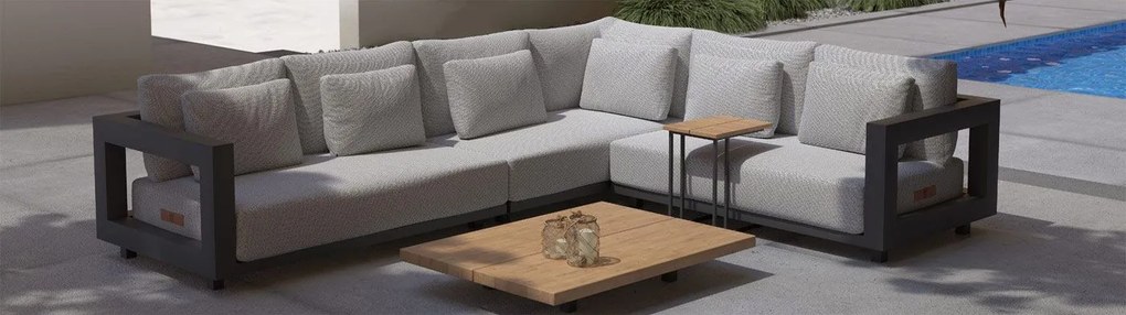 4 Seasons Outdoor Metropolitan loungeset rechts SALE houtkleur weerbestendig