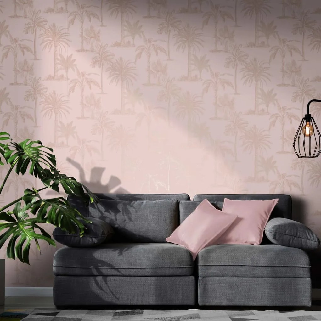 DUTCH WALLCOVERINGS Behang Tropical Trees roze