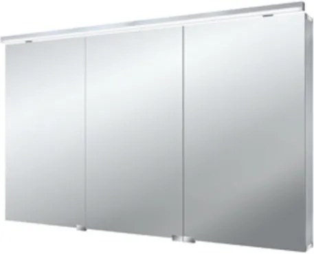 Emco Asis Flat spiegelkast m. 3 deuren met LED verlichting boven en onder 120x72.8x11.3cm 979705266