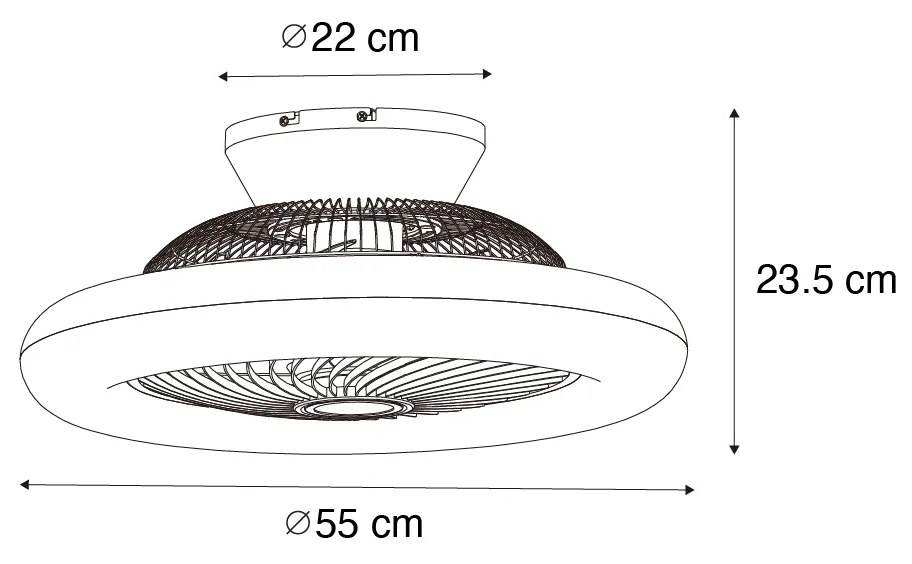 Plafondventilator met lamp hout incl. LED met afstandsbediening - Clima Design, Landelijk rond Binnenverlichting Lamp