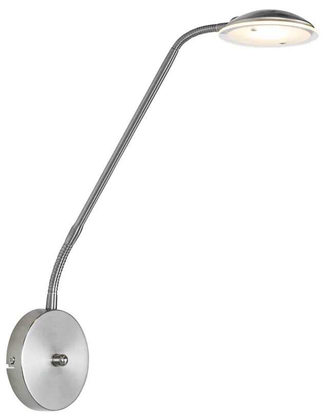 Moderne wandlamp met dimmer staal incl. LED - Eva Modern Binnenverlichting Lamp