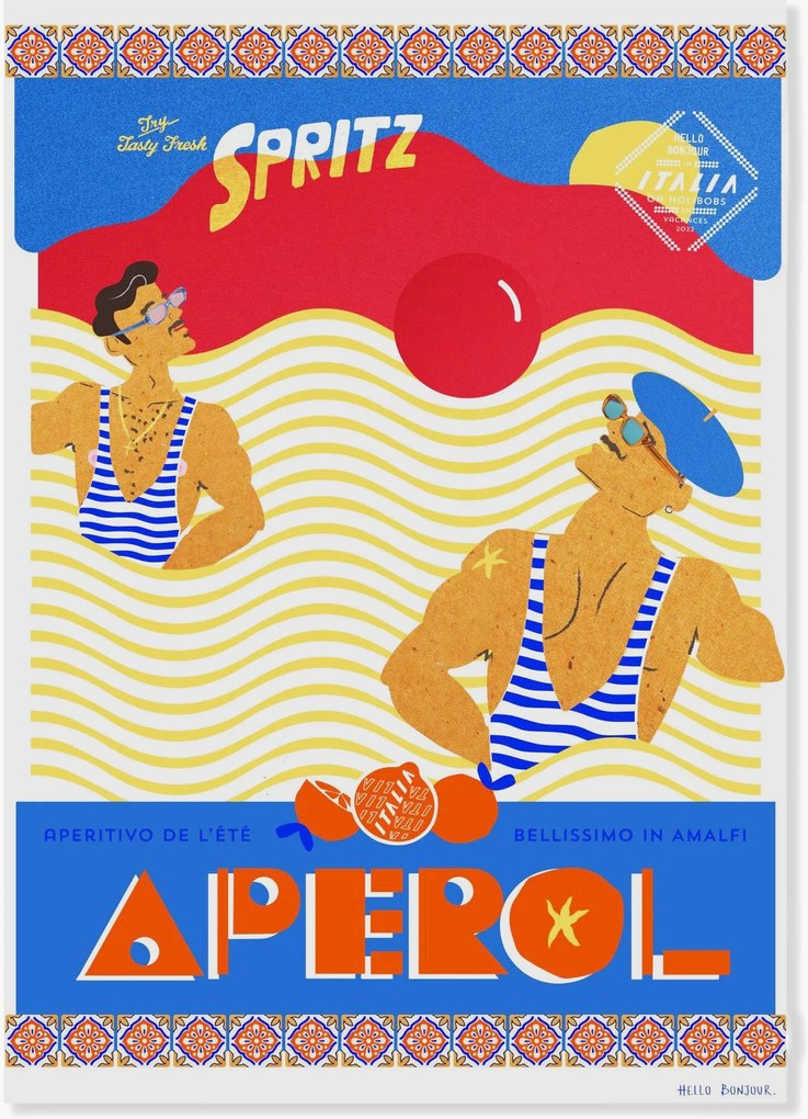 Poster Hello Bonjour - En Vacances