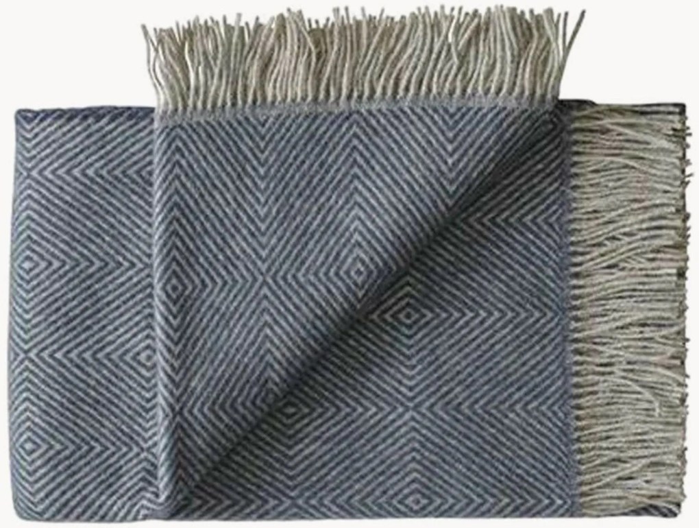 Wollen plaid Livø met franjes