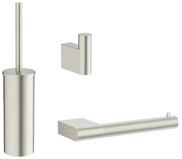 Crosswater MPRO toiletset - toiletborstelhouder - handdoekhaak - wcrolhouder - geborsteld RVS SW916826 / SW916827 / SW916825