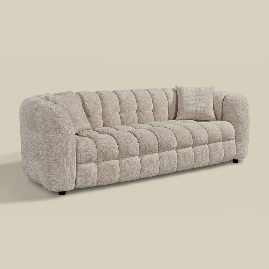 3-zits Bank Met Vakken Stiksels Beige