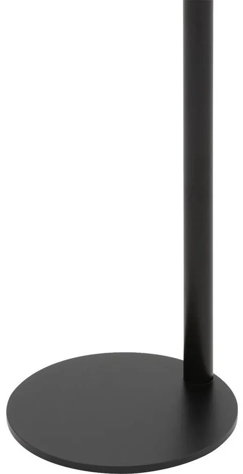 Goossens Nachtkastje Runt, Voet rond metaal ral 9005 zwart, blad massief eik