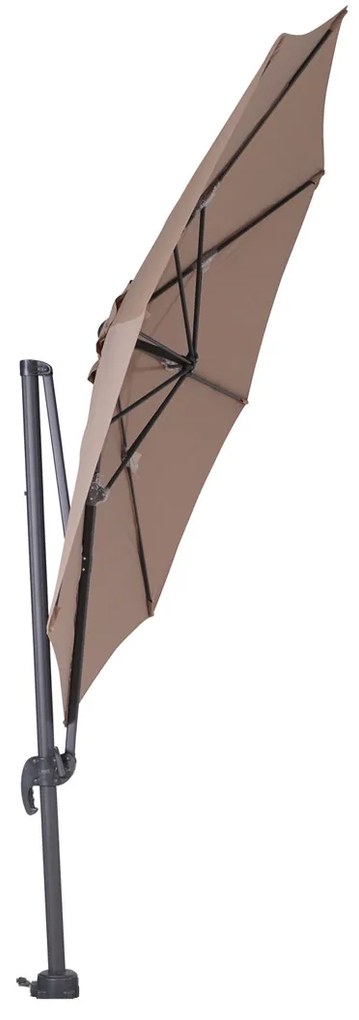 Garden Impressions Hawaii zweefparasol S Ø300 - donker grijs - taupe