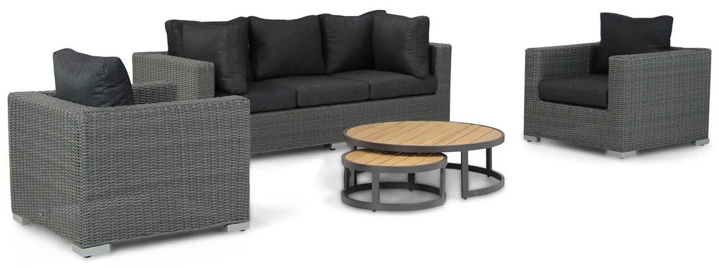 Stoel en Bank Loungeset Wicker Grijs  Garden Collections Toronto/Westfield