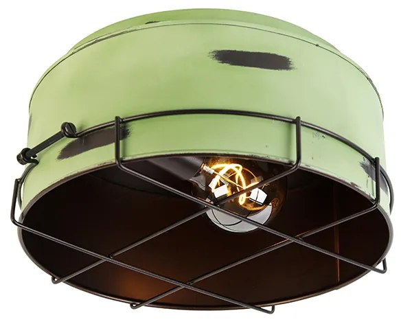 Industriële plafondlamp groen 35 cm - Barril