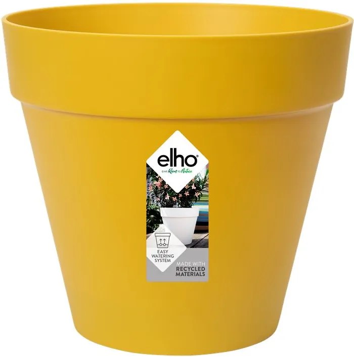 elho bloempot Loft Urban Rond 25 - Oker (Geel) - Diameter 25 x H 22 cm