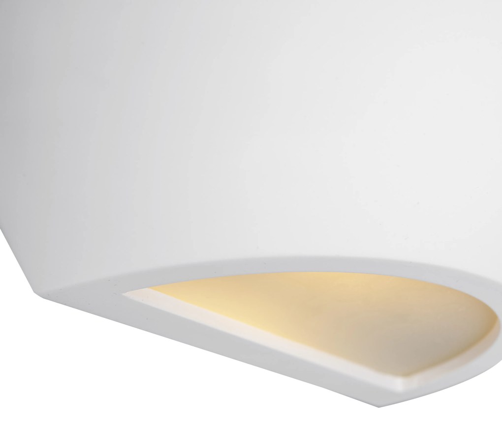 Moderne wandlamp wit met lichteffect - Hiske Modern E14 rond Binnenverlichting Gips Lamp