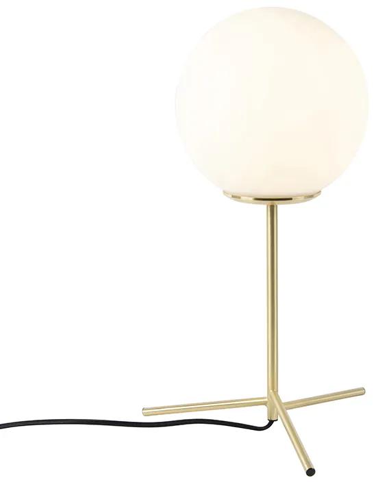 Art Deco tafellamp messing met opaal glas 45,5 cm - Pallon Art Deco E27 bol / globe / rond Binnenverlichting Lamp
