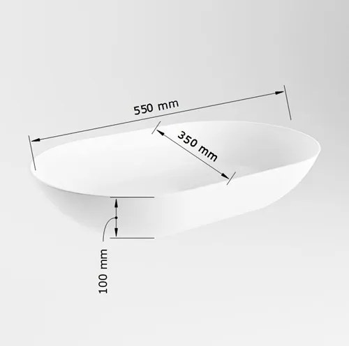 Mondiaz Onni Solid Surface waskom 55x35cm clay / talc