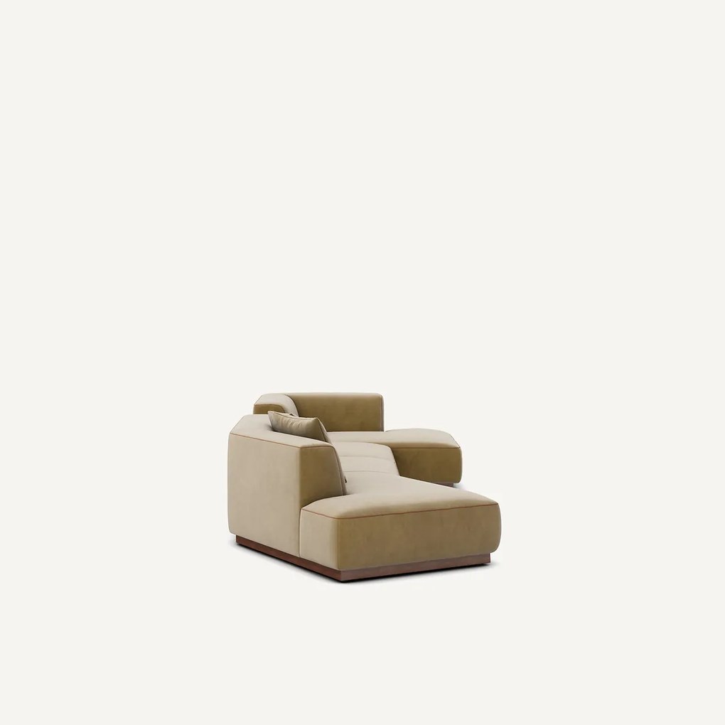 Open bank met hoek rechts met fluwelen voetensteun, JACOPO