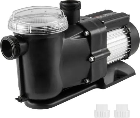 VEVOR zwembadpomp, 2 pk, max. 115 GPM, enkele snelheid zwembadpomp, 220 V, 2850 tpm, max. opvoerhoogte 15 m, zwembadpomp met filtermand, voor bovengrondse zwembaden, hottubs en spa's