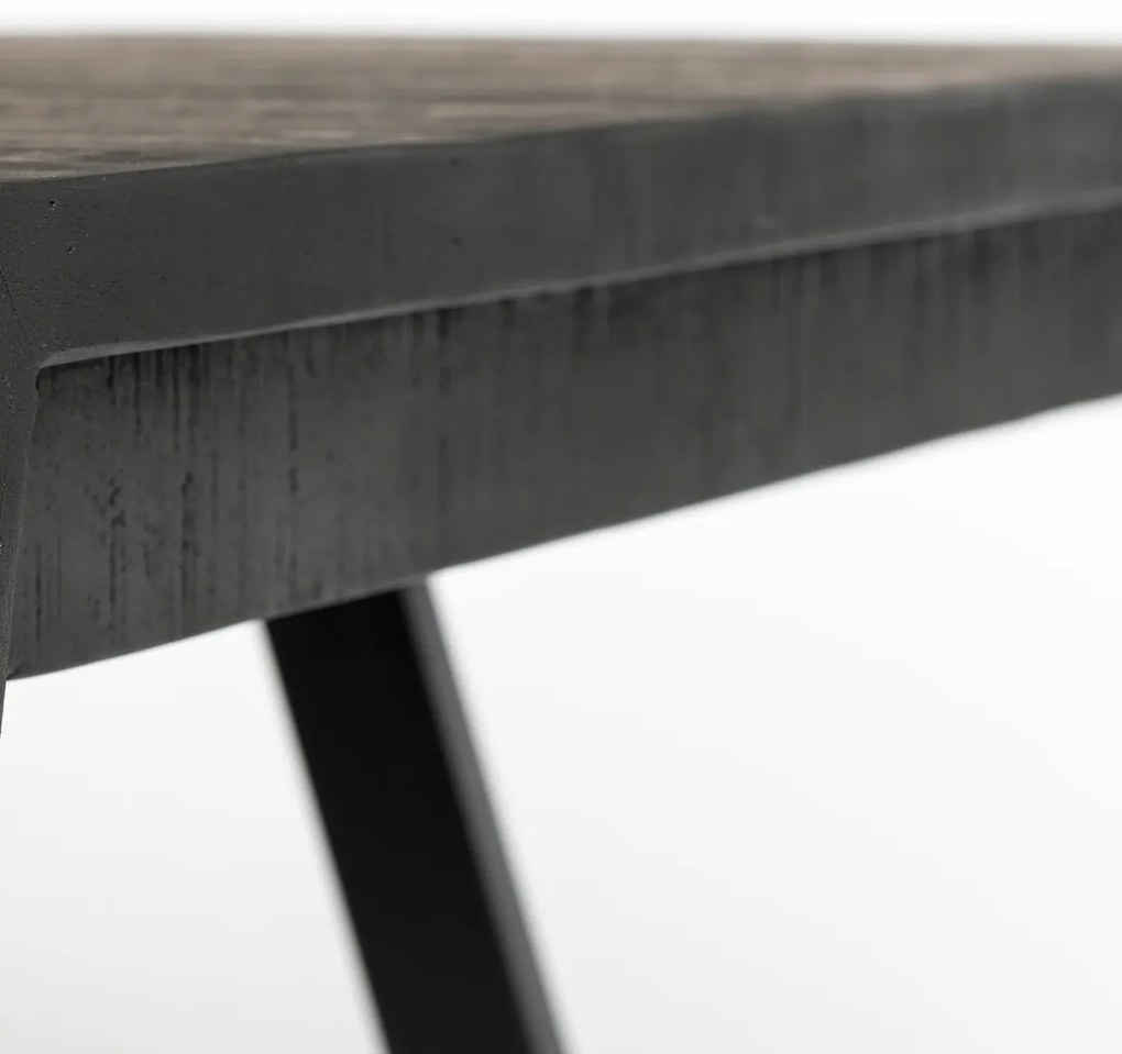 Lavis Suri Black Eettafel Van Gerecycled Teak Zwart 160 X 78 Cm - 160 X 78cm.