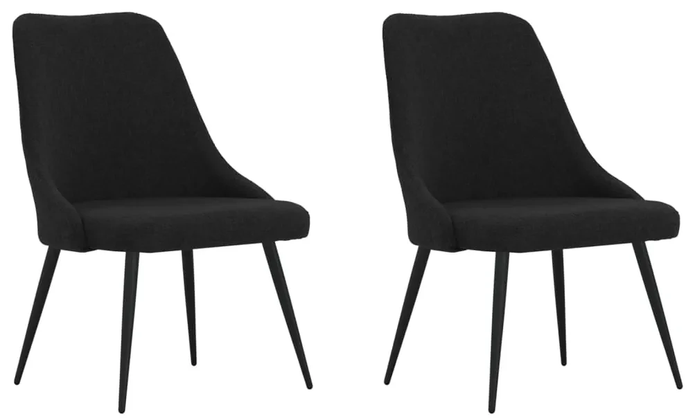 vidaXL Eetkamerstoelen 2 st stof zwart
