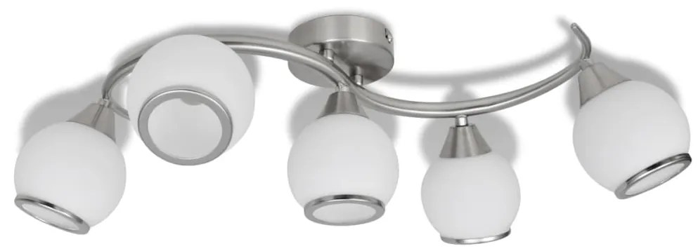 vidaXL Plafondlamp met glazen kappen + golvende rail