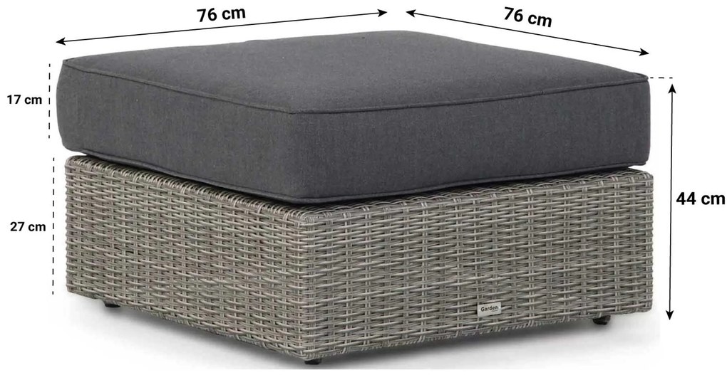 Hoek loungeset 5 personen Wicker Grijs Garden Collections Oxford