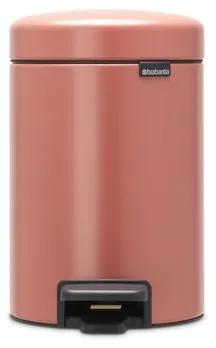 Brabantia pedaalemmer 3 liter newIcon met kunststof binnenemmer Terracotta Pink 304286