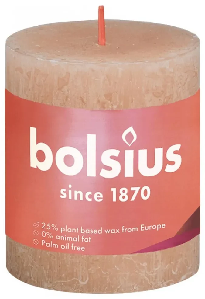 Bolsius Stompkaarsen Shine 4 st rustiek 80x68 mm mistroze