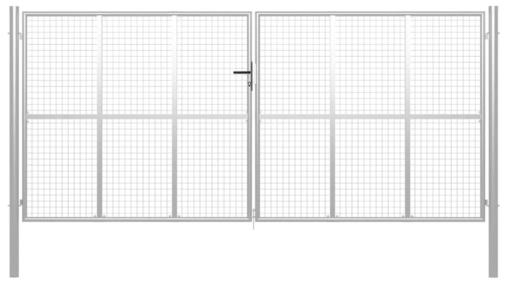 vidaXL Poort 415x225 cm gegalvaniseerd staal zilverkleurig