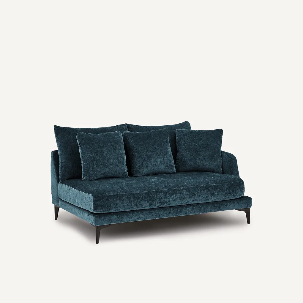 Halve bank, 2-zit van gemengd fluweel, MODERNISTE