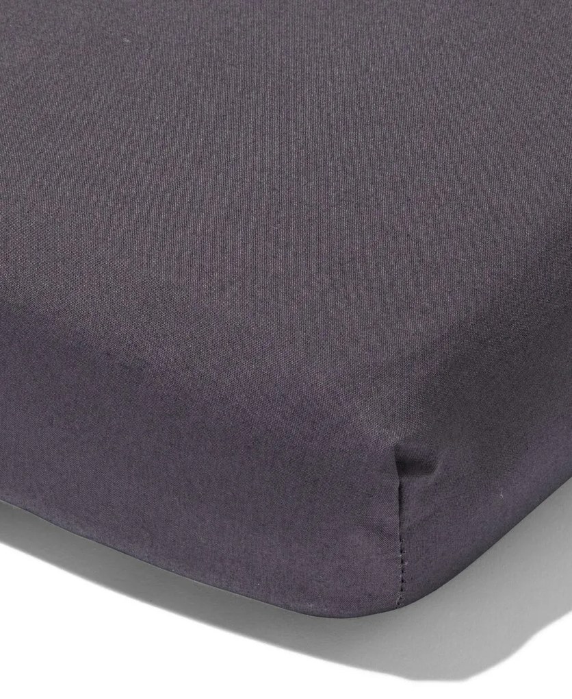 HEMA Hoeslaken Voor Topper 160x200 Hotel Katoen Percal Donkergrijs (donkergrijs)