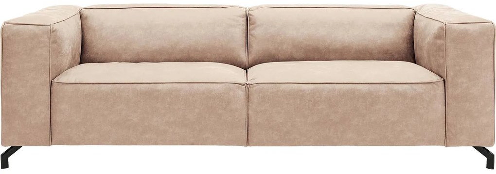 Goossens Bank Calvin beige, micro leer, 3,5-zits, modern design