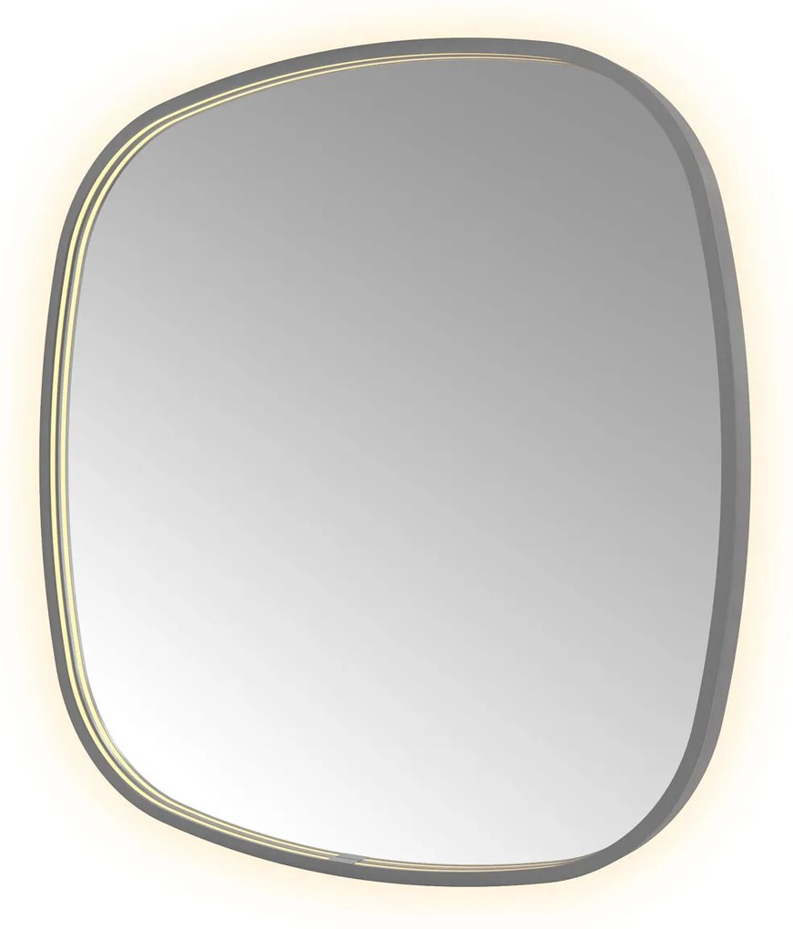 Hotbath &More Contour spiegel deens ovaal 80x80cm geborsteld gunmetal PVD