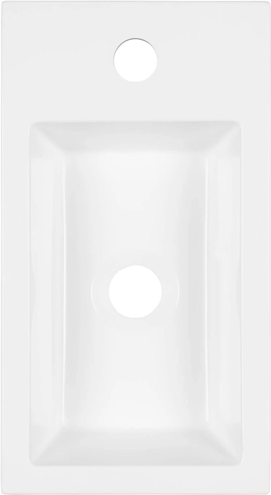 Saqu Fontein 1 kraangat 40x22 cm Kunstmarmer Wit