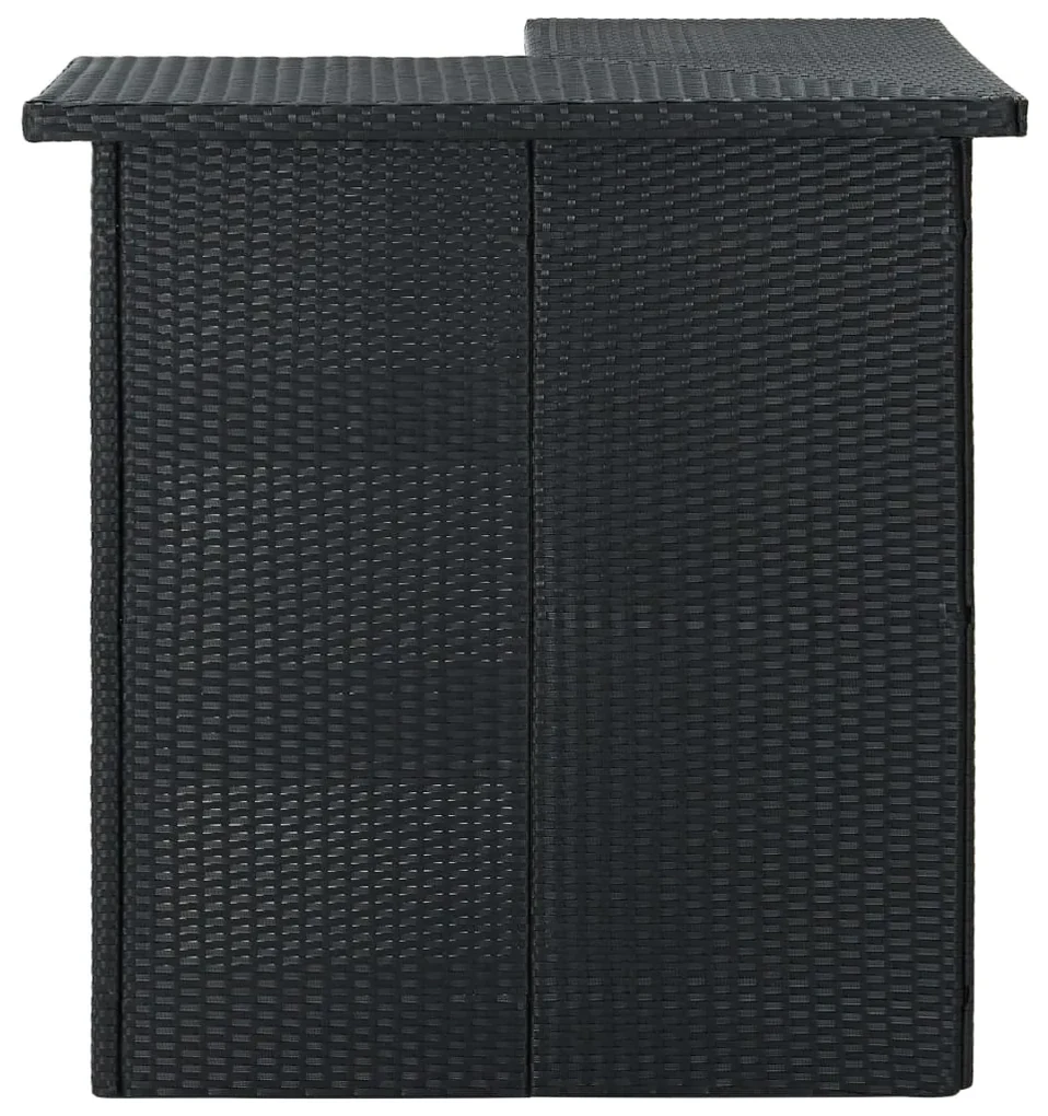 vidaXL Hoekbartafel 100x50x105 cm poly rattan zwart